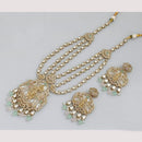 JCM Cultural Elegance Gold Plated Multi-Layer Kundan & Beads Long Necklace Set