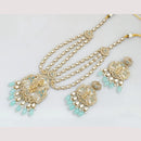 JCM Cultural Elegance Gold Plated Multi-Layer Kundan & Beads Long Necklace Set