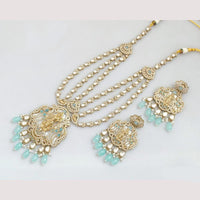 JCM Cultural Elegance Gold Plated Multi-Layer Kundan & Beads Long Necklace Set