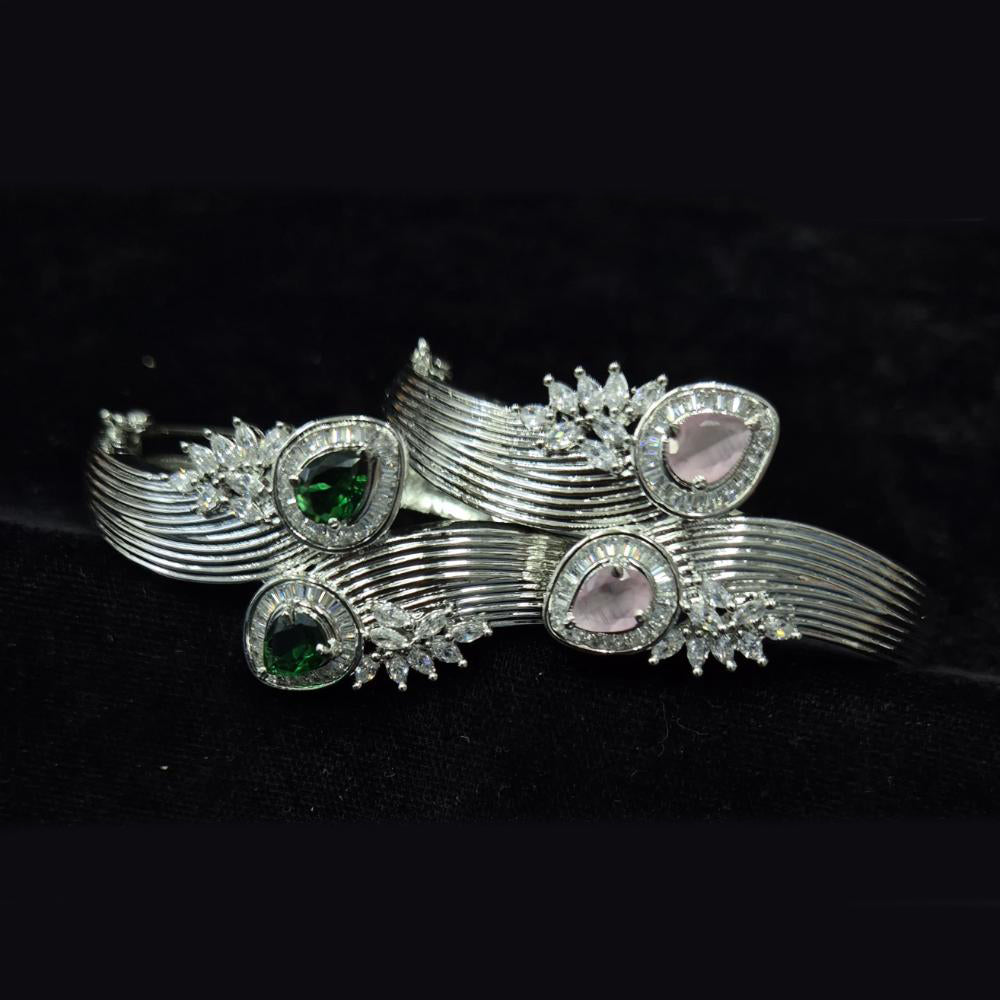 JCM Silver Plated Radiant American Diamond Perfect for Weddings & Parties Bracelets