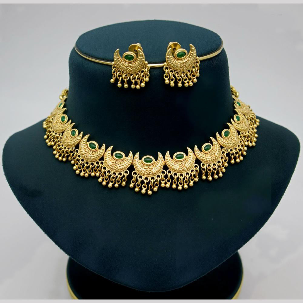 JCM Gold Plated Pota Stone And Beads Choker Necklace Set