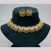 JCM Gold Plated Pota Stone And Beads Choker Necklace Set