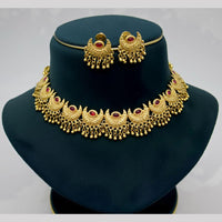 JCM Gold Plated Pota Stone And Beads Choker Necklace Set