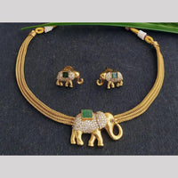 JCM Gold Plated Pota Stone And Austrian Stone Necklace Set