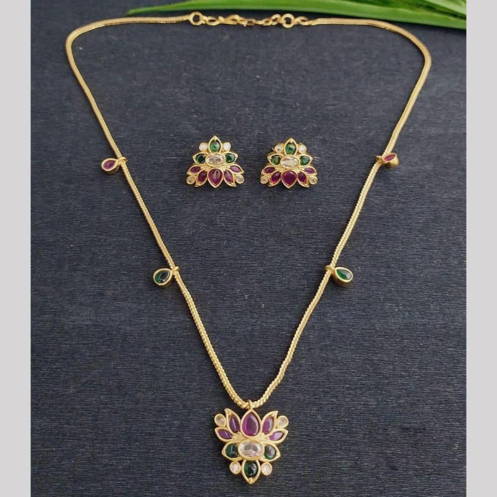 JCM Gold Plated Pota Stone Necklace Set