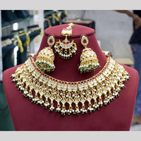 JCM Gold Plated Pota Stone And Beads Choker Necklace Set