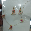 JCM Gold Plated Pota Stone And Pearl Necklace Set 