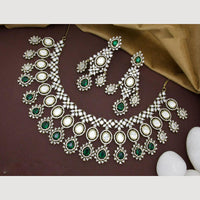 JCM Gold Plated Polki Kundan Stone Necklace Set