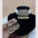 JCM Gold Plated Pota Stone And Pearl Choker Necklace Set