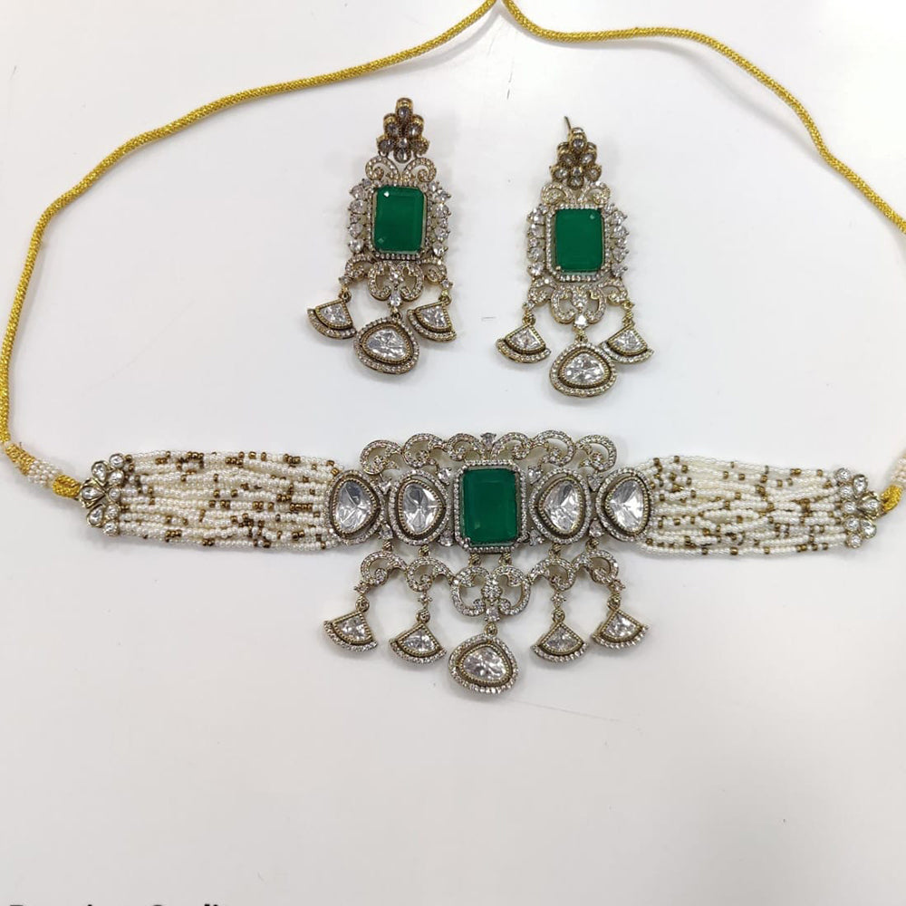 JCM Gold Plated Kundan Choker Necklace Set