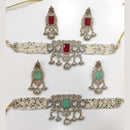 JCM Gold Plated Kundan Choker Necklace Set