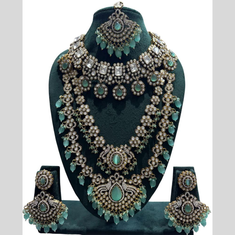 JCM Gold Plated Kundan And Beads Necklace Combo