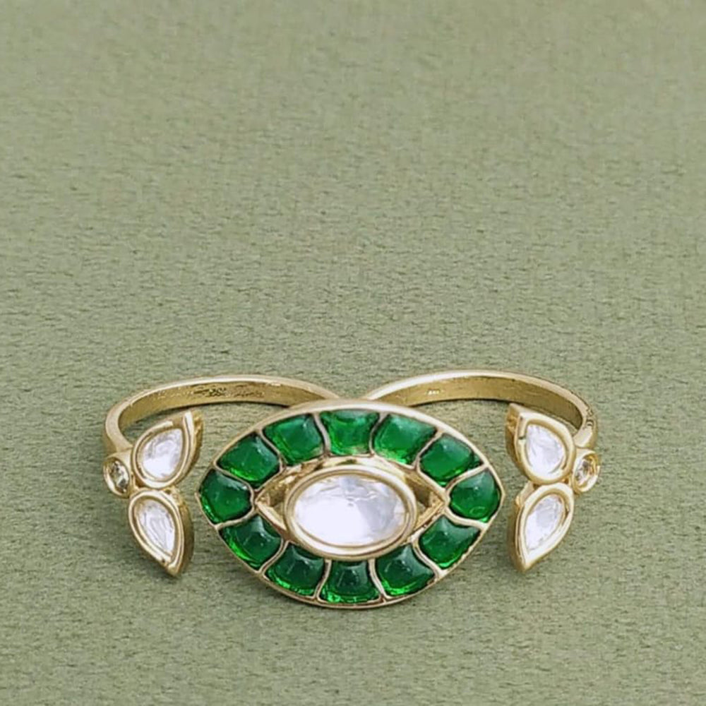 JCM Gold Plated Pota Stone Double Ring