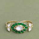 JCM Gold Plated Pota Stone Double Ring