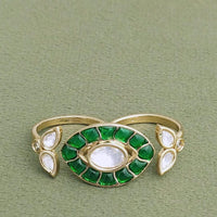 JCM Gold Plated Pota Stone Double Ring