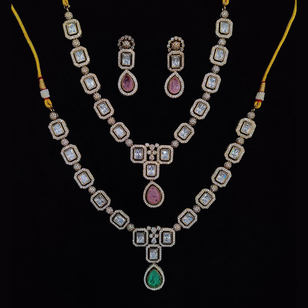 JCM Gold Plated Pota Stone Necklace Set