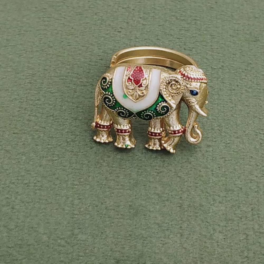 JCM Gold Plated Meenakari Ring