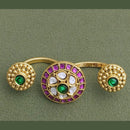 JCM Gold Plated Pota Stone Double Ring