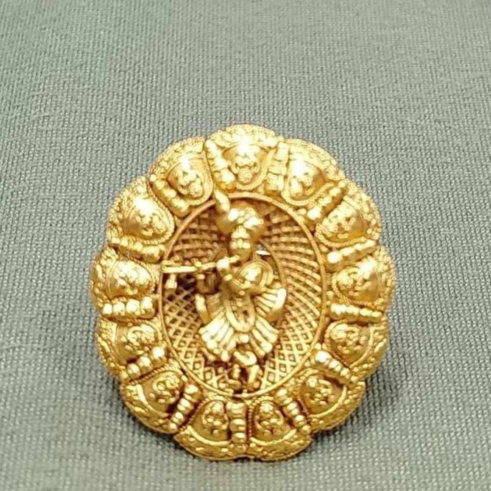 JCM Gold Plated Lord Krishna Temple Ring