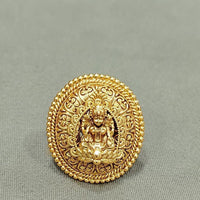 JCM Gold Plated Goddess Laxmi Temple Ring