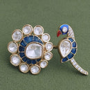 JCM Gold Plated Polki Kundan Ring