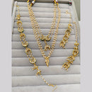 JCM Gold Plated Kundan Stone Beads And Pearls Necklace Combo Set