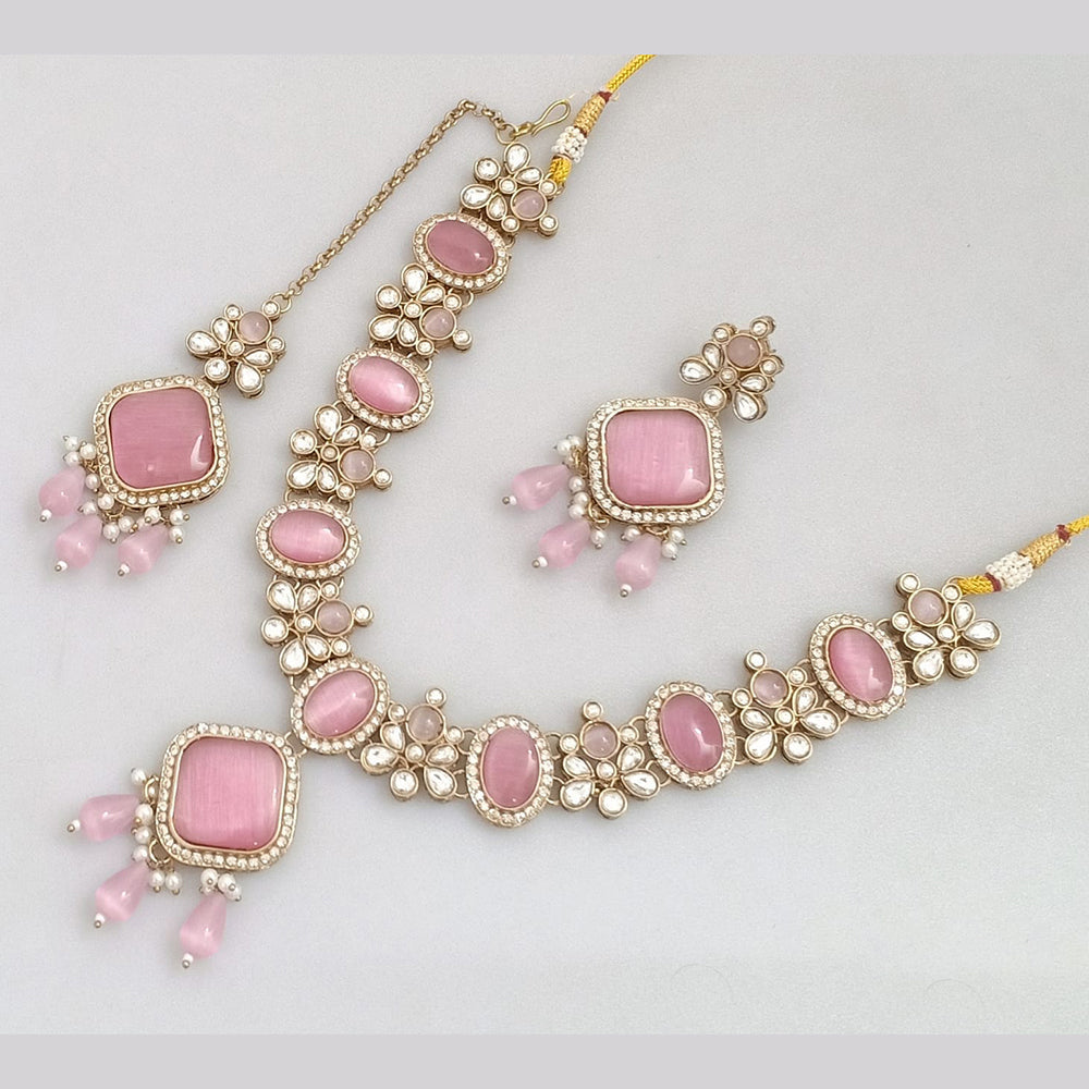 JCM Gold Plated Pota Stone Necklace Set