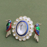 JCM Gold Plated Polki Kundan Ring