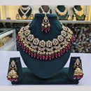 JCM Gold Plated Polki Kundan Pearl And Beads Necklace Set