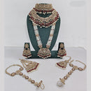 JCM Gold Plated Crystal Pearl And Beads Bridal Set