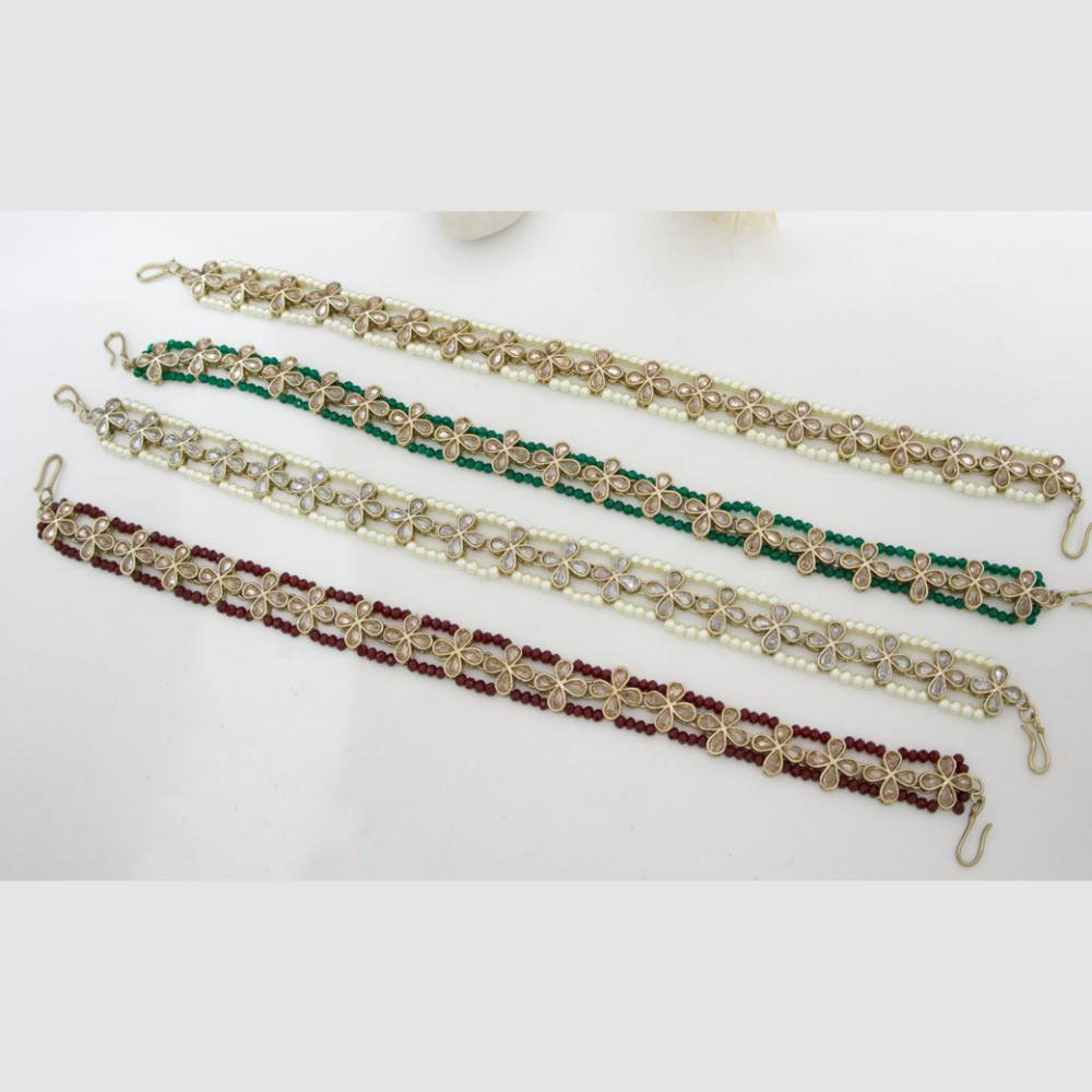 JCM Stylish Crystal Stones and Pearls Sheeshphool