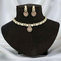 JCM Polki Kundan And American Diamond Necklace Set