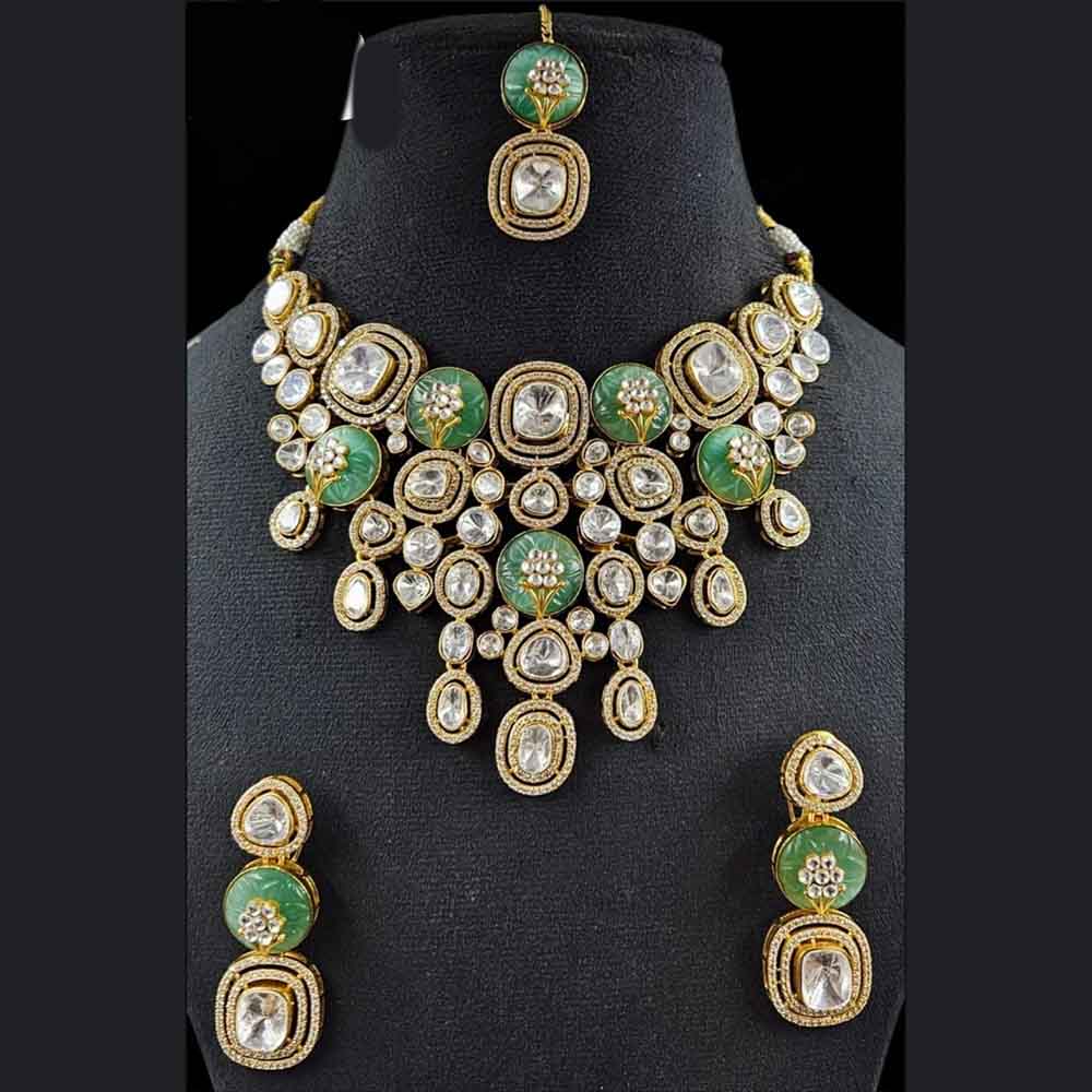 JCM Polki Kundan Stone Necklace Set