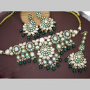 JCM Polki Kundan Stone And Beads Meenakari Choker Necklace Set