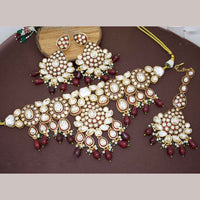 JCM Polki Kundan Stone And Beads Meenakari Choker Necklace Set