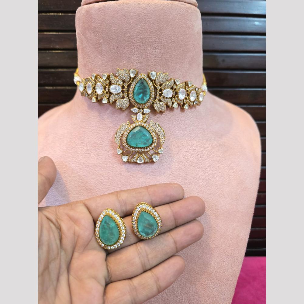 JCM Polki Kundan And Beads Choker Necklace Set
