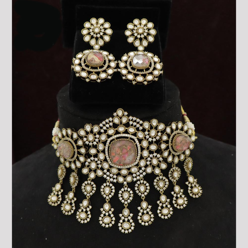JCM Polki Kundan Choker Necklace Set