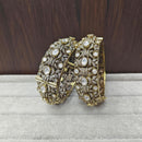 JCM Polki Kundan Stone Openable Bangles Set