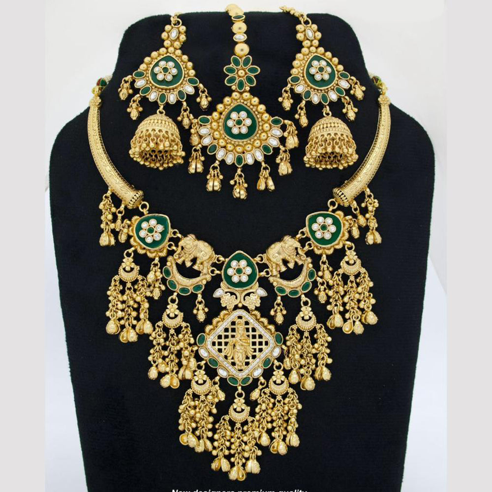 JCM Heritage Pota Stone Necklace – Gold-Plated Shri Krishna Necklace  Set