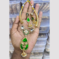 JCM Crystal with Minakari Necklace Set – Elegant Fusion of Sparkle & Color