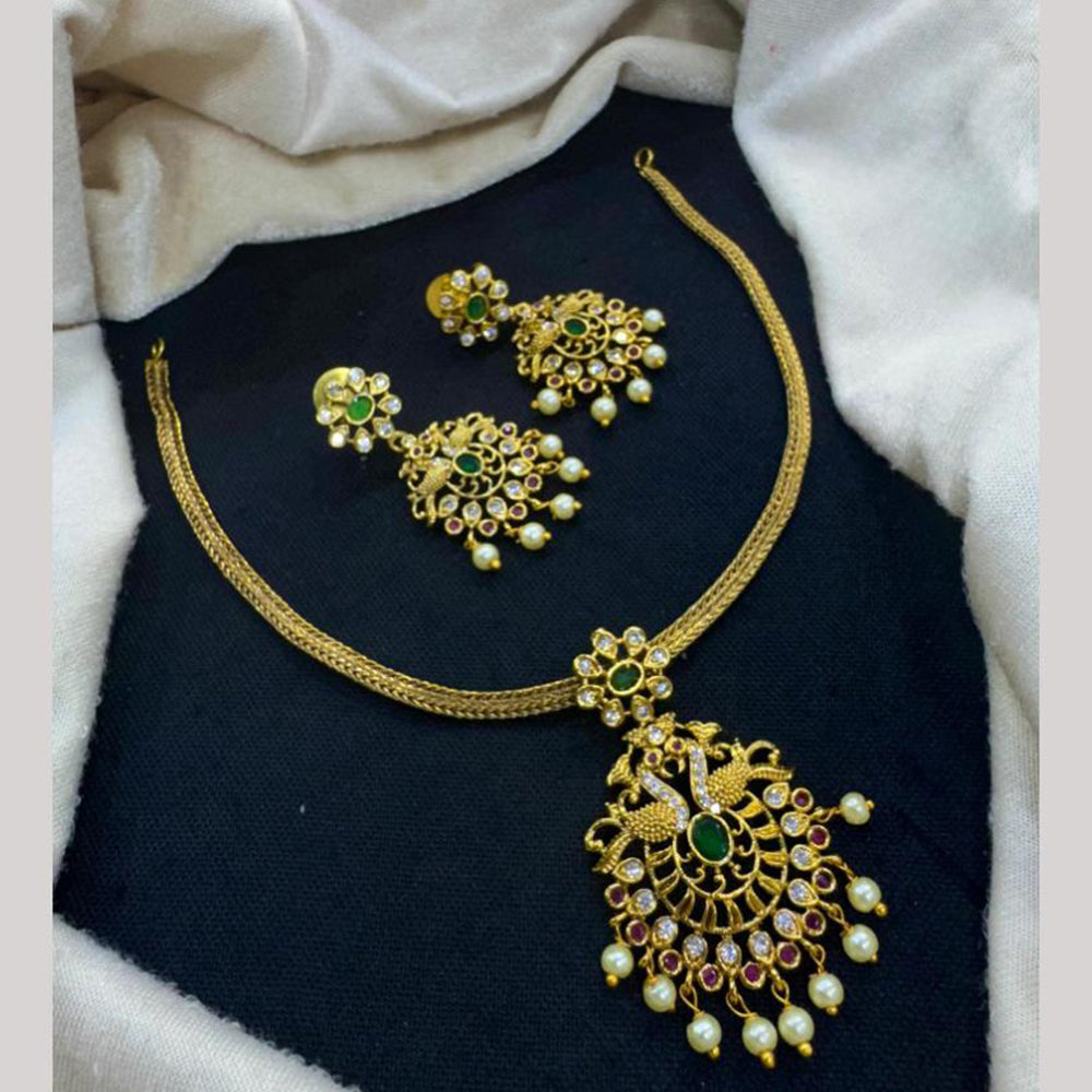 Jcm Elegant Sparkle Austrian Stone Pearls And Beads Necklace Set