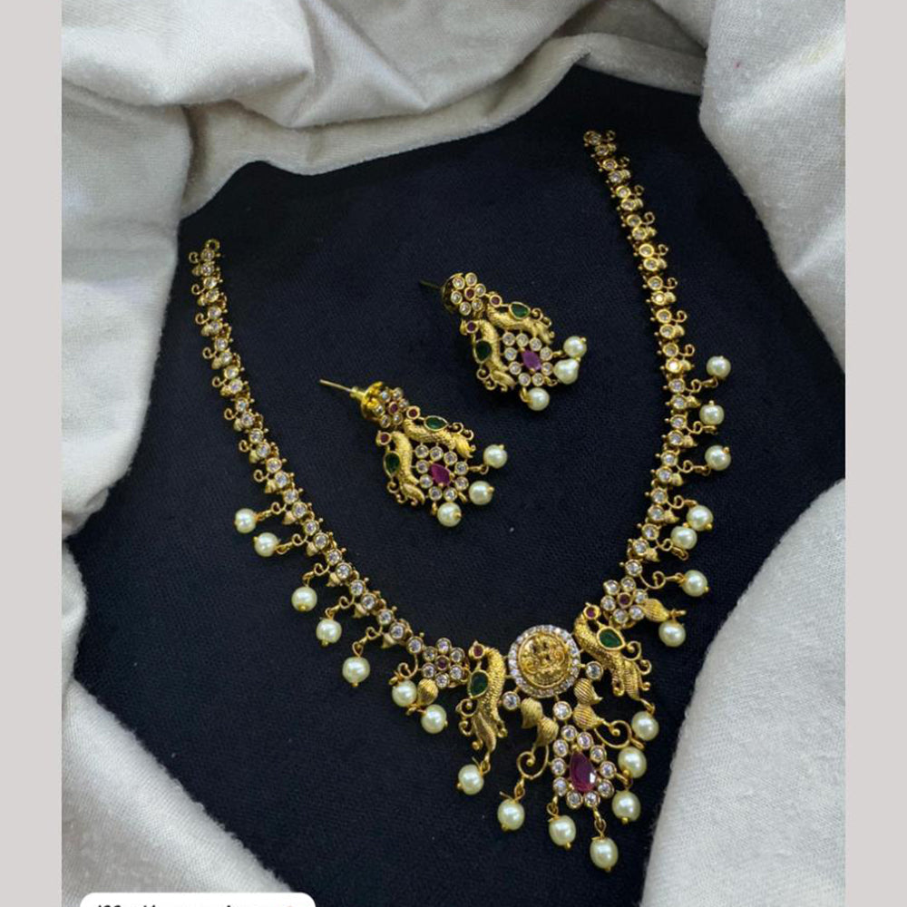 Jcm Elegant Sparkle Austrian Stone Pearls And Beads Necklace Set