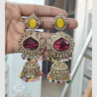 JCM Premium Jhumki Earrings – Sparkling Crystals in Bold Statement Style