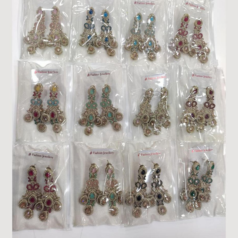 JCM Jewellery  Lightweight  Crystal Stone Dangler Earrings for Party