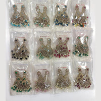 JCM Jewellery Antique Finish Austrian Stone with Beads Layered Earrings