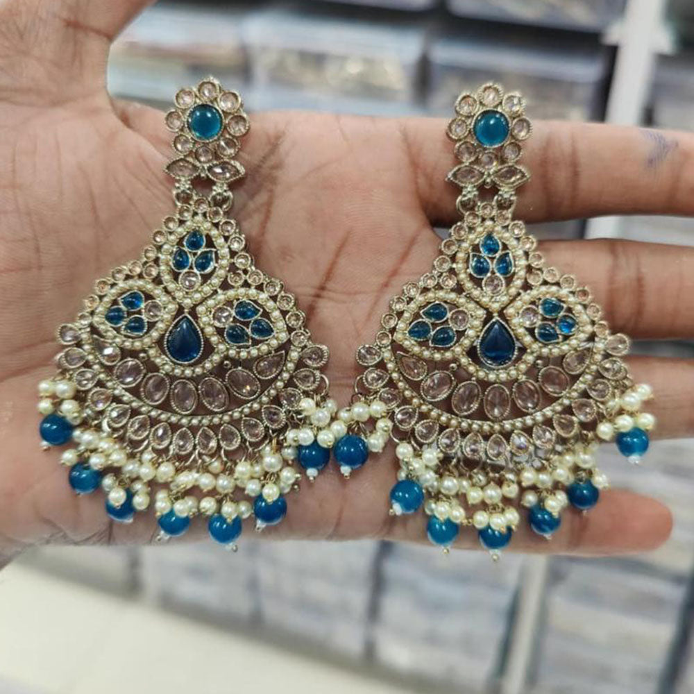JCM Jewellery Antique Finish Austrian Stone with Beads Layered Earrings