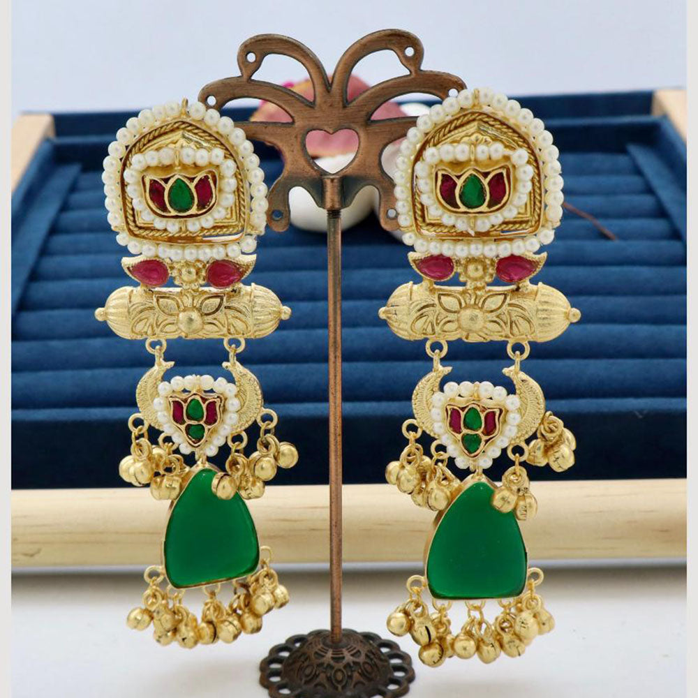 JCM Jewellery Heritage Monalisa Stone Long Dangler Earrings For Traditional & Western Wear