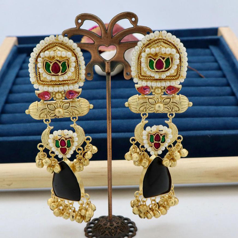 JCM Jewellery Heritage Monalisa Stone Long Dangler Earrings For Traditional & Western Wear