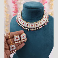 JCM Enamel Kundan Work and Pearl Drops Choker Necklace Set