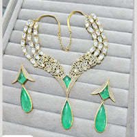 JCM Crystal Stone Designer Teardrop Necklace Set